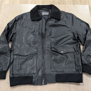 $598 Mens Slate & Stone Faux Fur Lambskin Leather Jacket Black XL